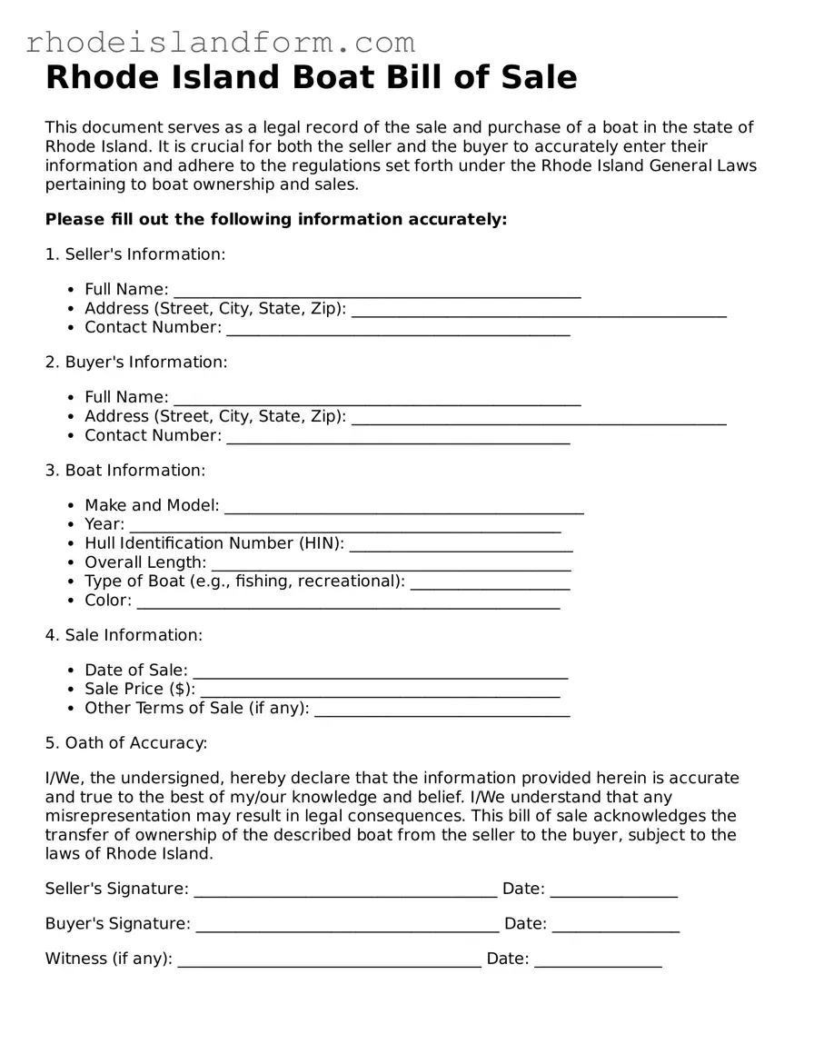 Attorney-Approved  Boat Bill of Sale Template for Rhode Island