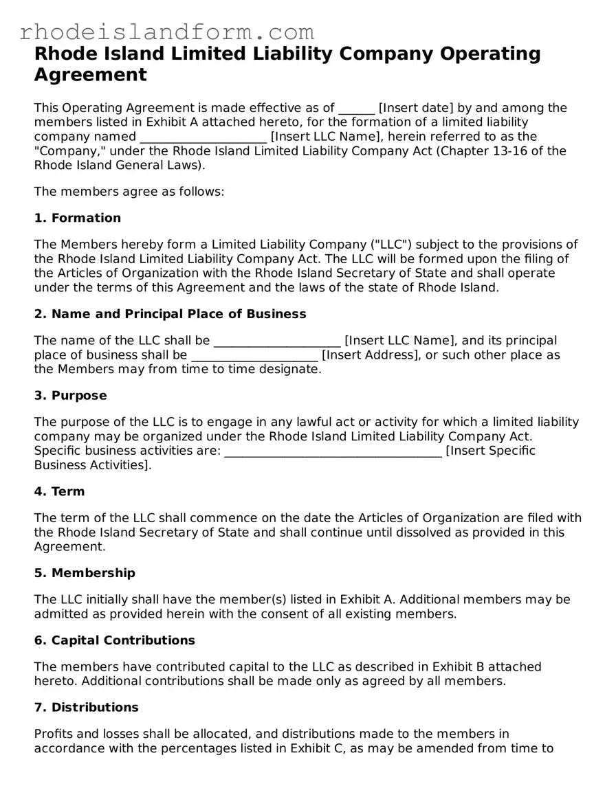 Attorney-Approved  Operating Agreement Template for Rhode Island