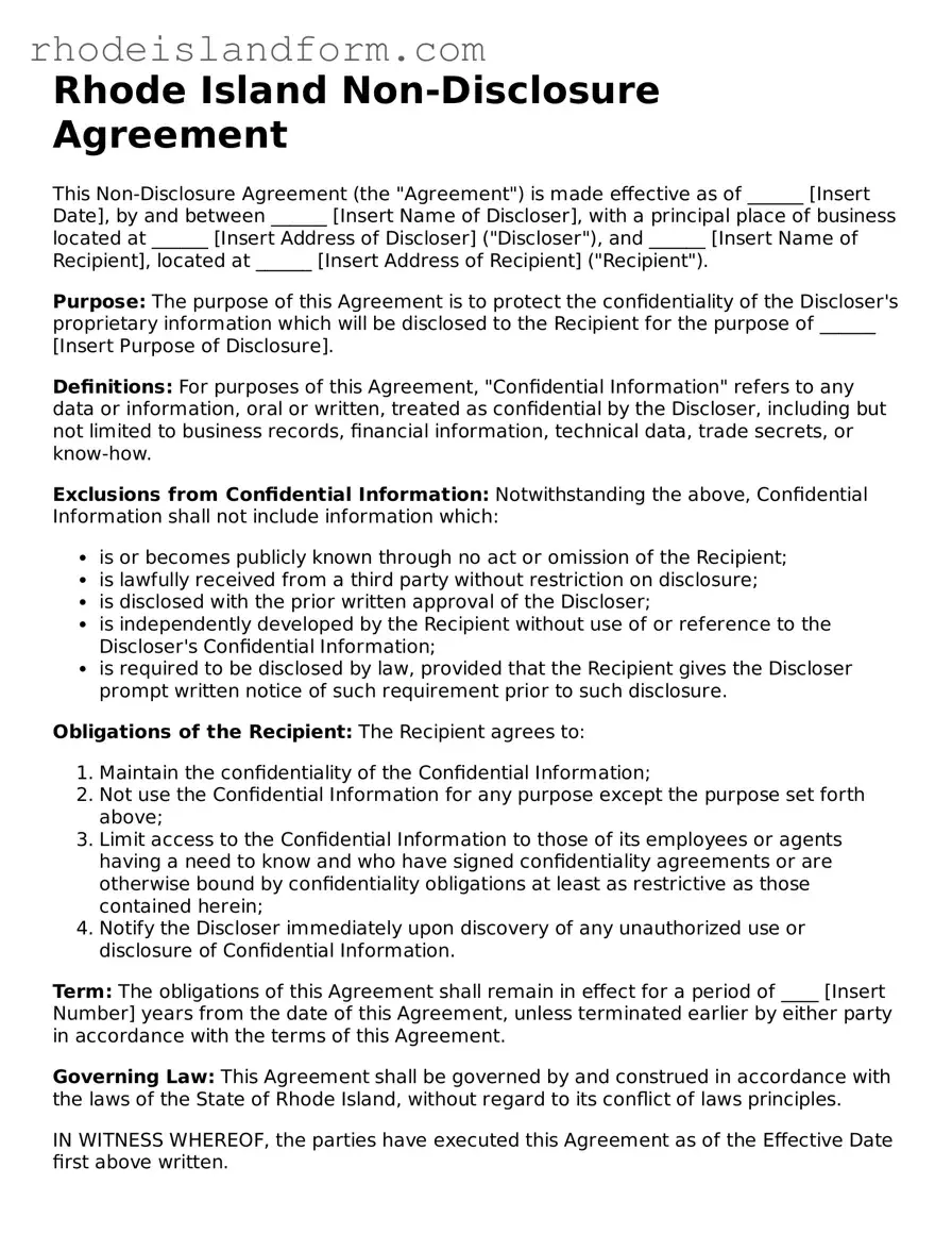 Attorney-Approved  Non-disclosure Agreement Template for Rhode Island