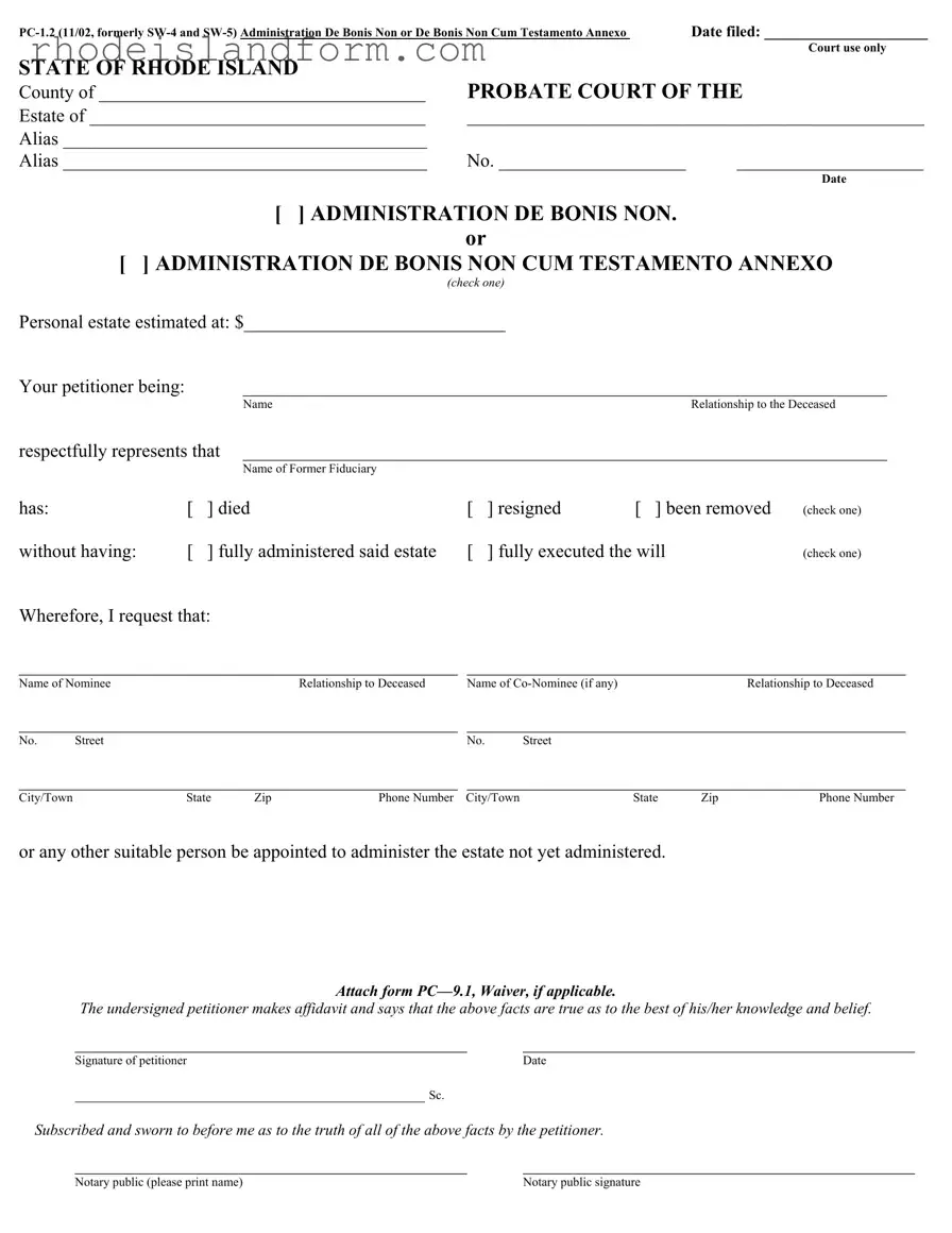 Fill Out a Valid Rhode Island Pc 1 2 Template