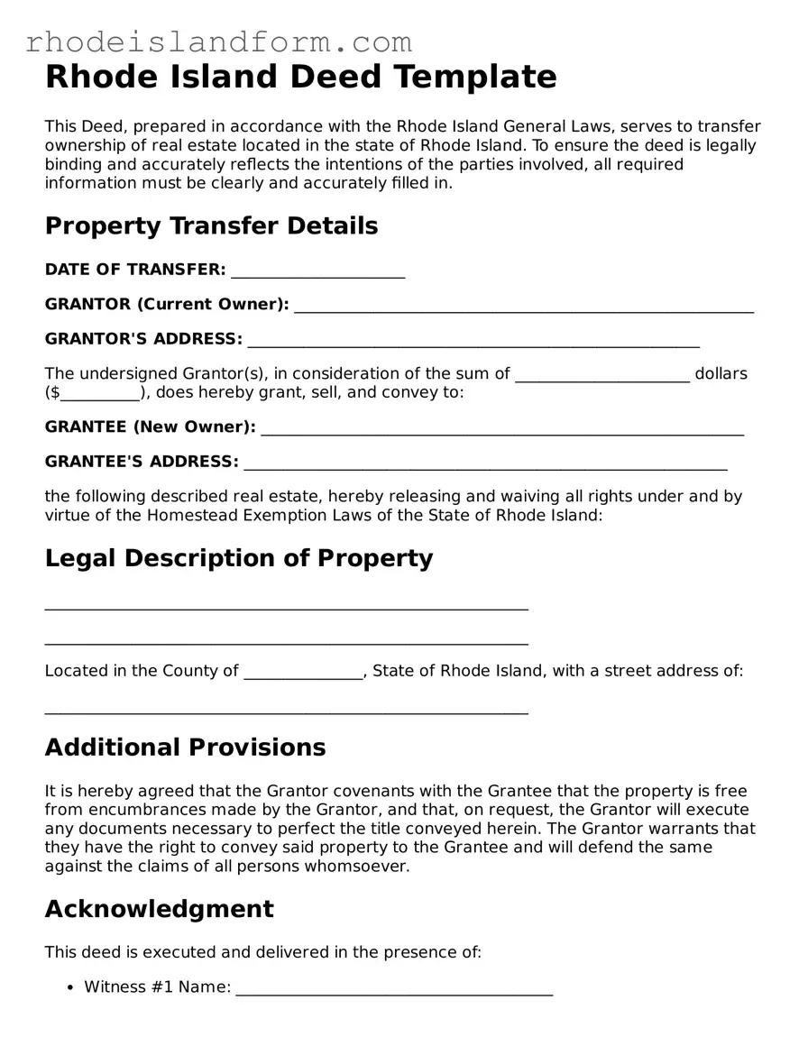 Attorney-Approved  Deed Template for Rhode Island