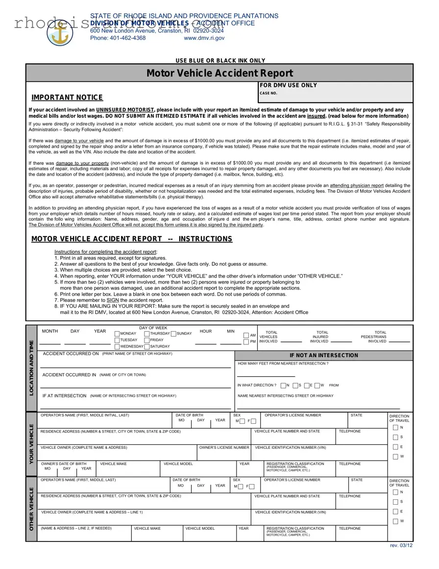Fill Out a Valid Ri Accident Report Template