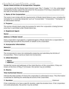 Attorney-Approved  Articles of Incorporation Template for Rhode Island