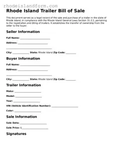 Attorney-Approved  Trailer Bill of Sale Template for Rhode Island