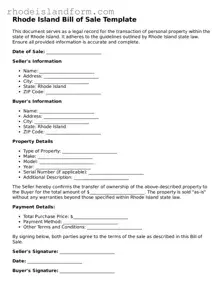 Attorney-Approved  Bill of Sale Template for Rhode Island