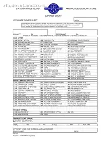 Fill Out a Valid Rhode Island Civil Case Cover Sheet Template