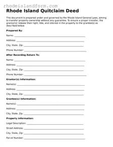 Attorney-Approved  Quitclaim Deed Template for Rhode Island