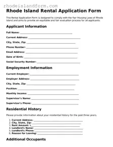 Attorney-Approved  Rental Application Template for Rhode Island