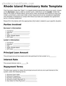 Attorney-Approved  Promissory Note Template for Rhode Island